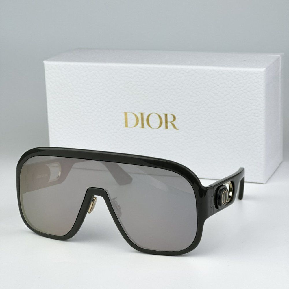 NEW Dior DIORBOBBYSPORT M1U 45A7 Grey Silver Mirror Unisex Mask Sunglasses